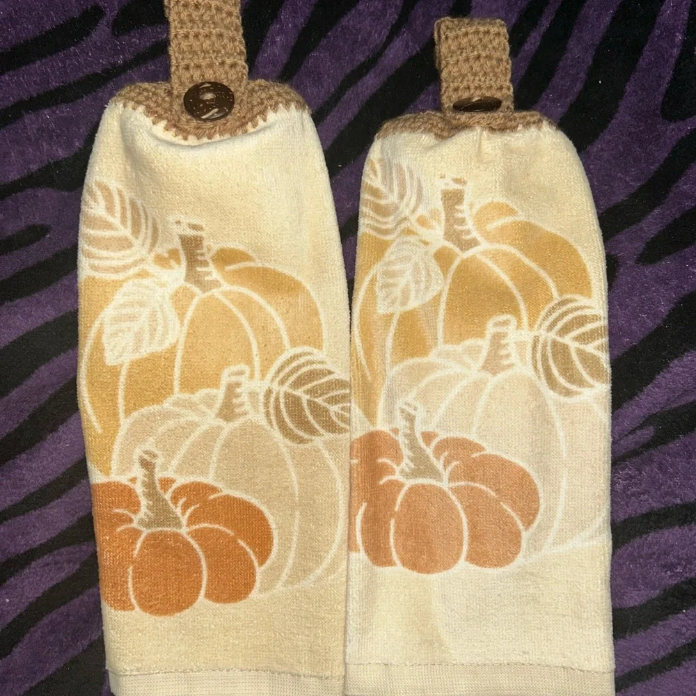 Pumpkin Design Hanging Kitchen Towels